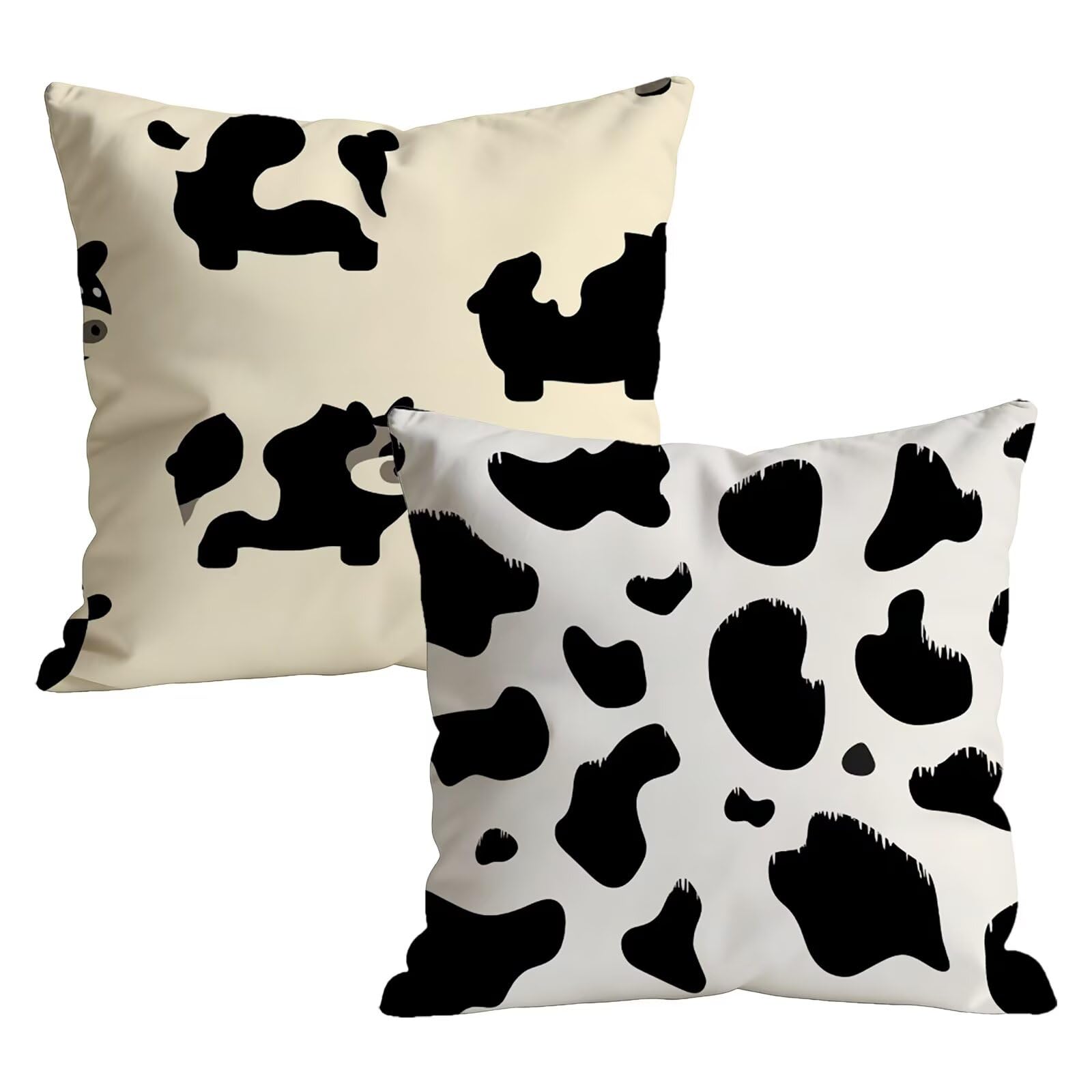 Fundas de cojín 70x70 lino juego de 2 decorativas lavables negras