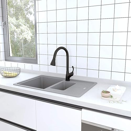 Miniatura 9 de Grifo de cocina APPASO K123 Series de acero inoxidable de una manija con rociador, grifo de fregadero de cocina con cabezal de rociado de arco alto