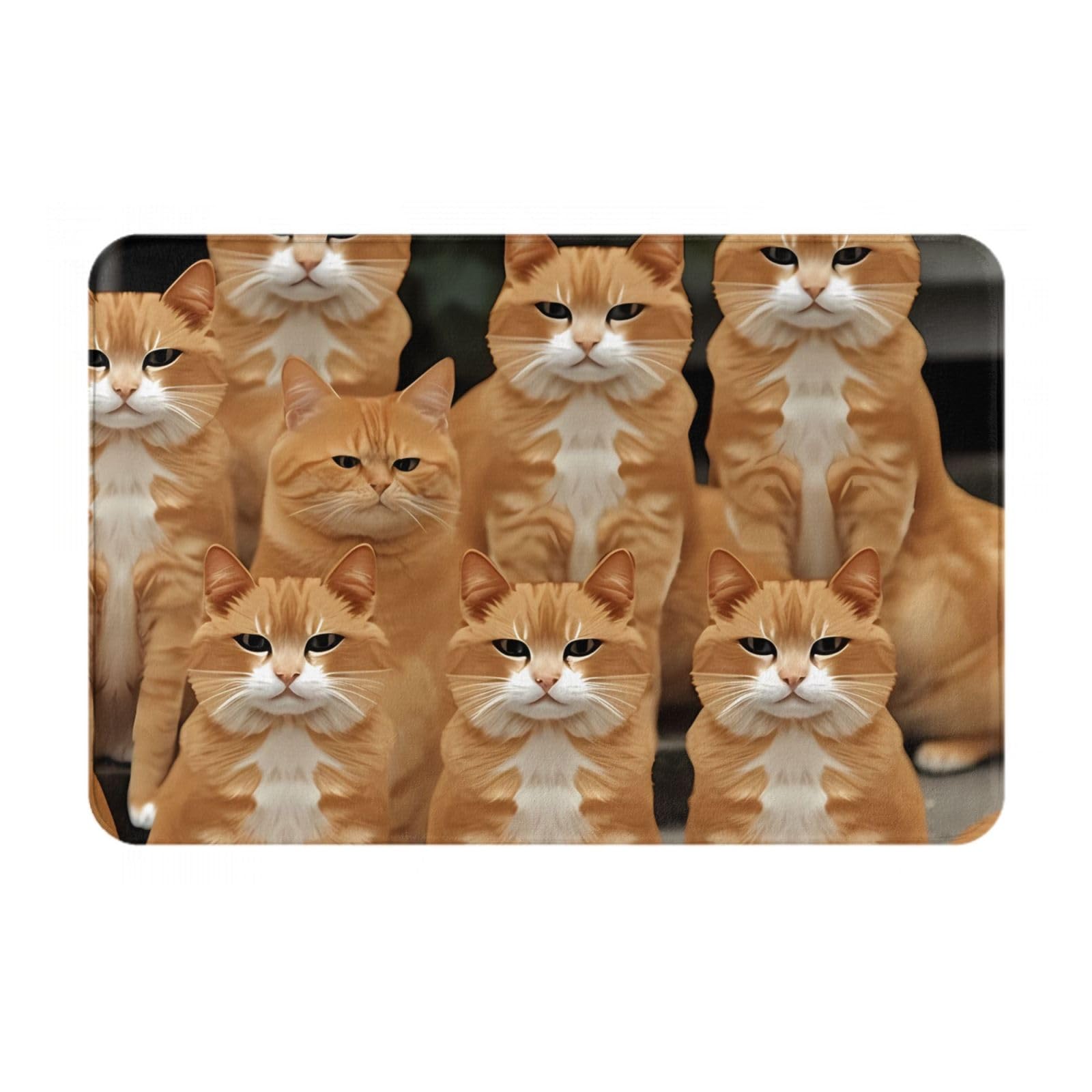 Tomppy Orange Cats Printed Doormat Non-Slip Welcome Mats Durable Floor Mats Outdoor Entryway Door Mat Rug For Indoor Outdoor Entrances 60x40cm