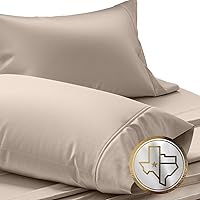 Vista 30 de TEXAS LINEN CO. Juego de 4 fundas de almohada de algodón egipcio premium tamaño estándar/queen - Fundas de almohada de lujo de algodón de alto Gris