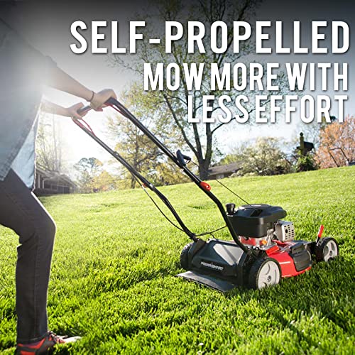 Image of PowerSmart Self Propelled Gas Lawn Mower, 22-inch with 170cc OHV Engine Walk-Behind 2-in-1 Rear-Wheel Drive Gas Mower Black DB2322SR