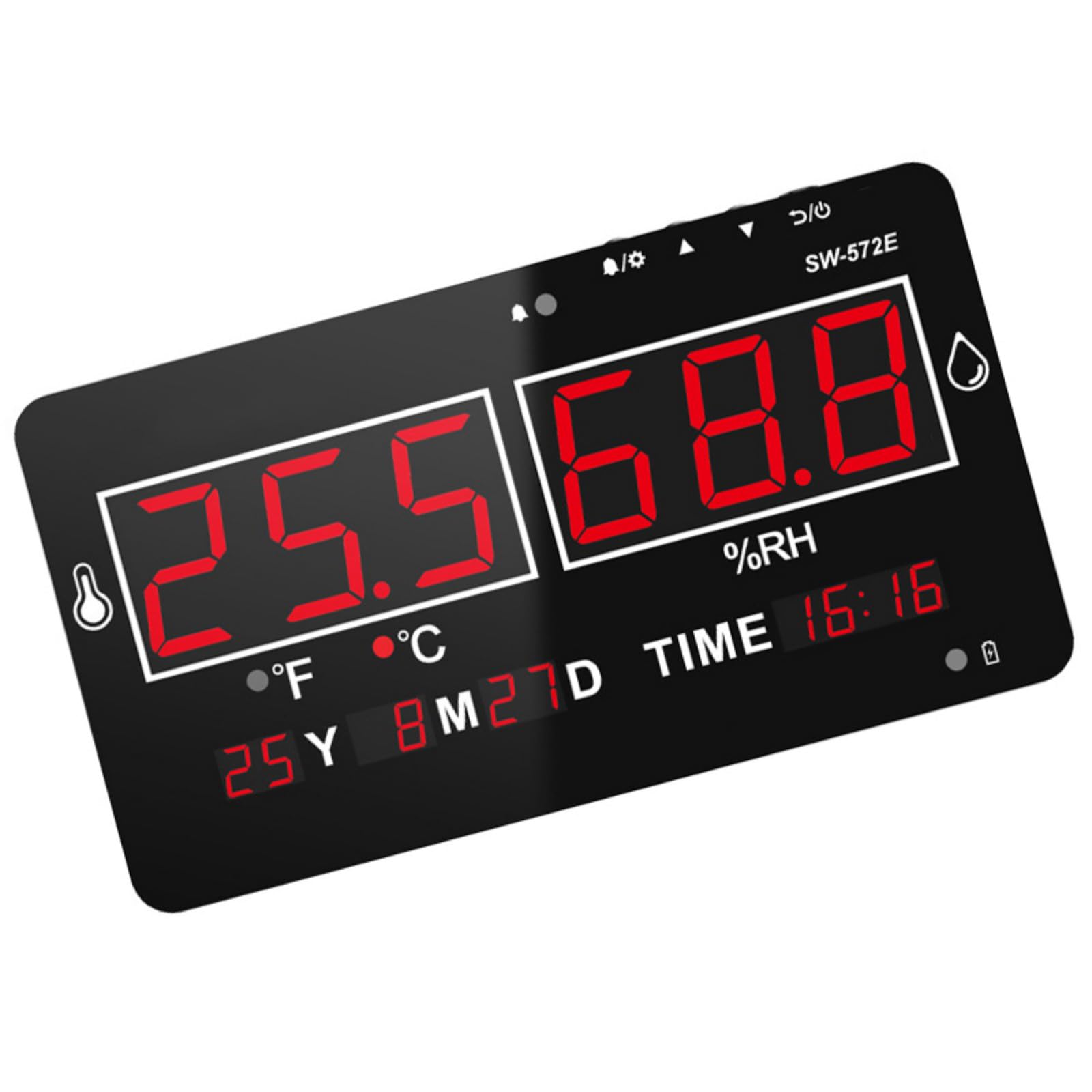 Apglsxy Digital Hygrometer And Thermometers With Time Display High Accuracy Easy Use For Indoor Environment Control Digital Temperature Monitor Display