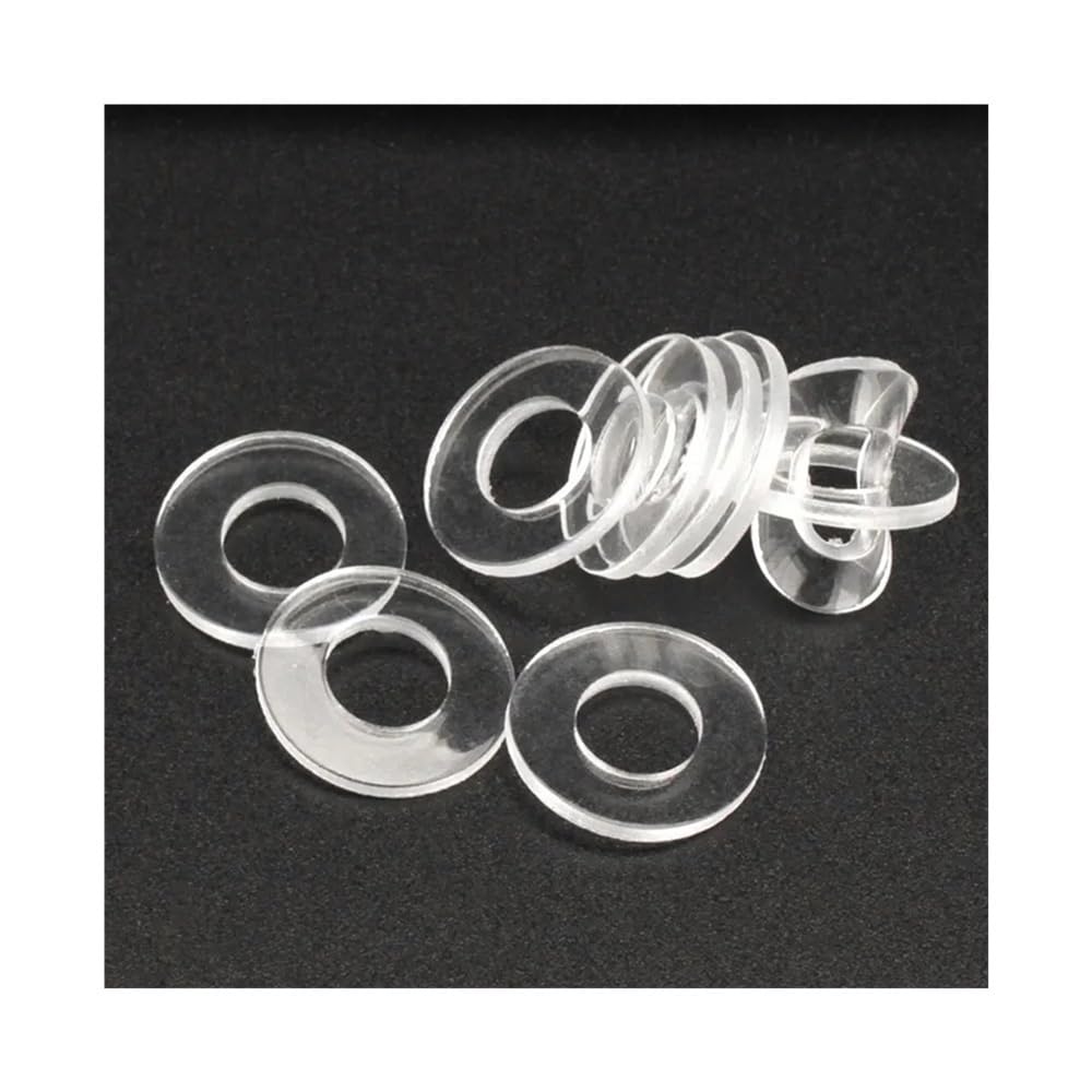 Arandelas variadas 50/100/200 piezas de anillos espaciadores de anillo de plástico blando transparente de PVC, arandelas de sujeción planas aislantes M1.2 M1.4 M1.7 M1.8 M2 M2.5 M3 M4 M5 M6~ M12(M10x1