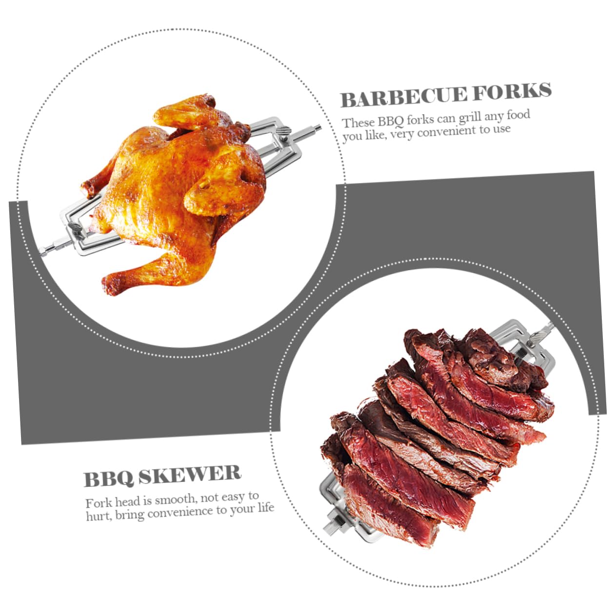 3pezzi Forchetta Barbecue per Friggitrice ad Aria Forchetta Versatile in Acciaio Inossidabile Accessori per Forno Barbecue Accessori