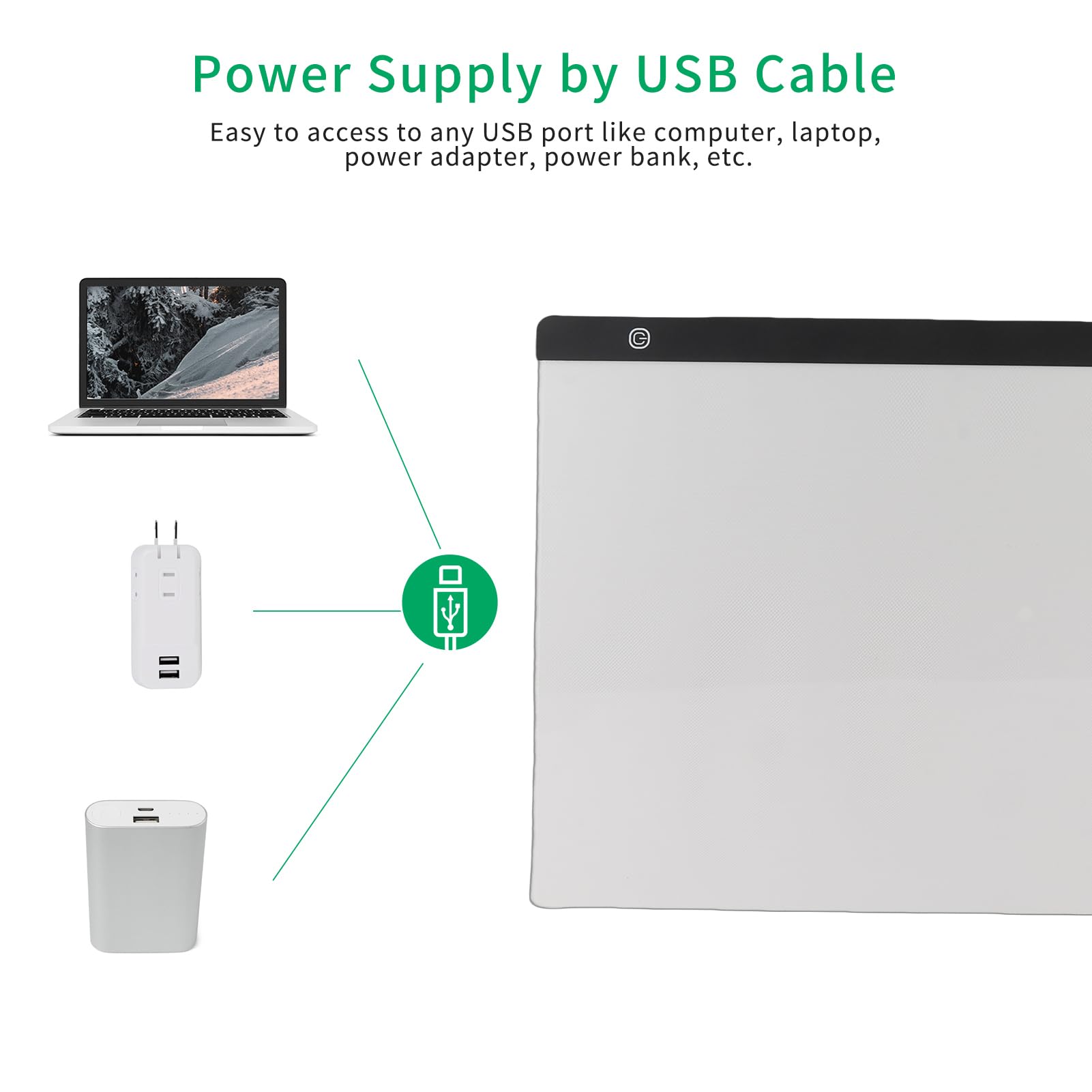Caja de luz ultrafina, mesa de dibujo alimentada por Usb con brillo regulable para artistas que diseñan dibujos en Streaming y animación de bocetos