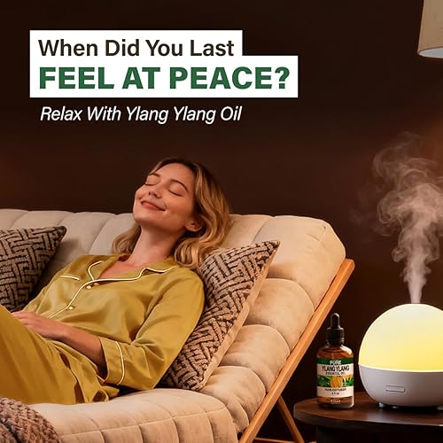 Vista 2 de Kukka - Aceite esencial de ylang ylang para difusor, natural 100%, aceite de ylang ylang para la piel, el cabello, aromaterapia, aroma