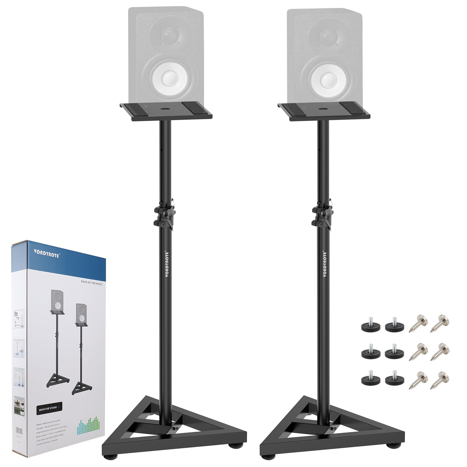 Amazon.com: Vondynote Pair of Studio Monitor Stands Adjustable