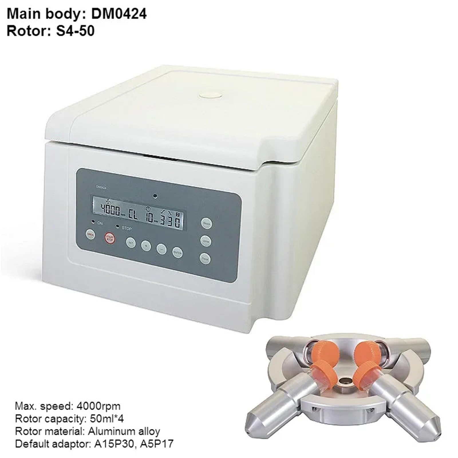 Centrífuga, Centrifugadora de laboratorio centrífuga multiusos baja velocidad 4000rpm con rotor 8 10 15 50ml DM0424 Motor DC sin escobillas(DM0424 With S4-50)