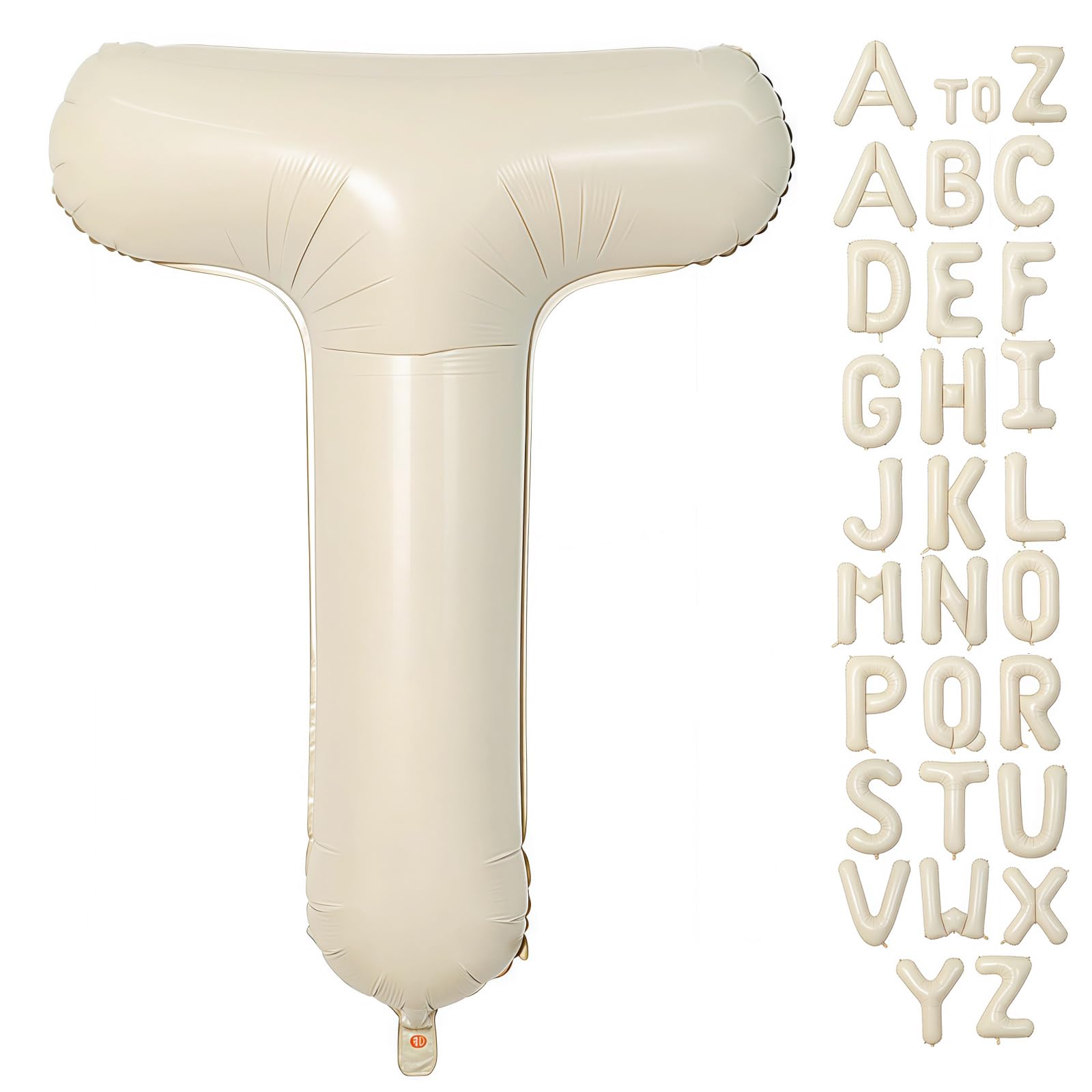 Cream Letter T Balloons,40 Inch Balloons Letter T Mylar Helium Large T Balloon for Birthday Party Anniversary Decorations