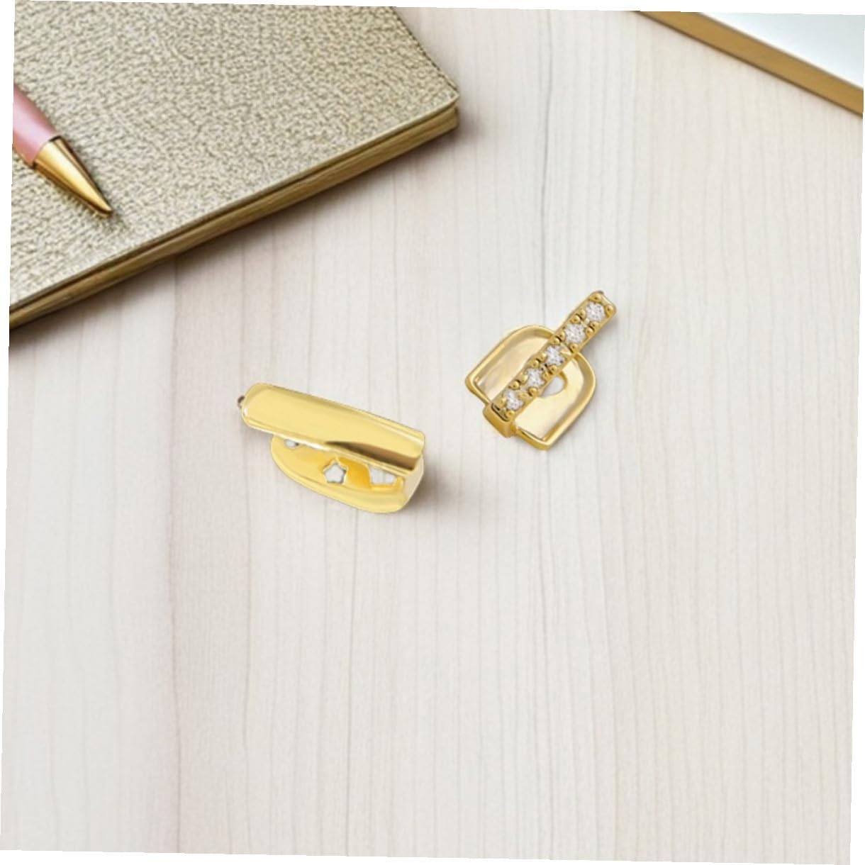 3pcs Hip Hop Teeth Grill Set Metal Single Tooth Cap with Zircon Rhinestone for Adults Cosplay and Themed Party Accessories