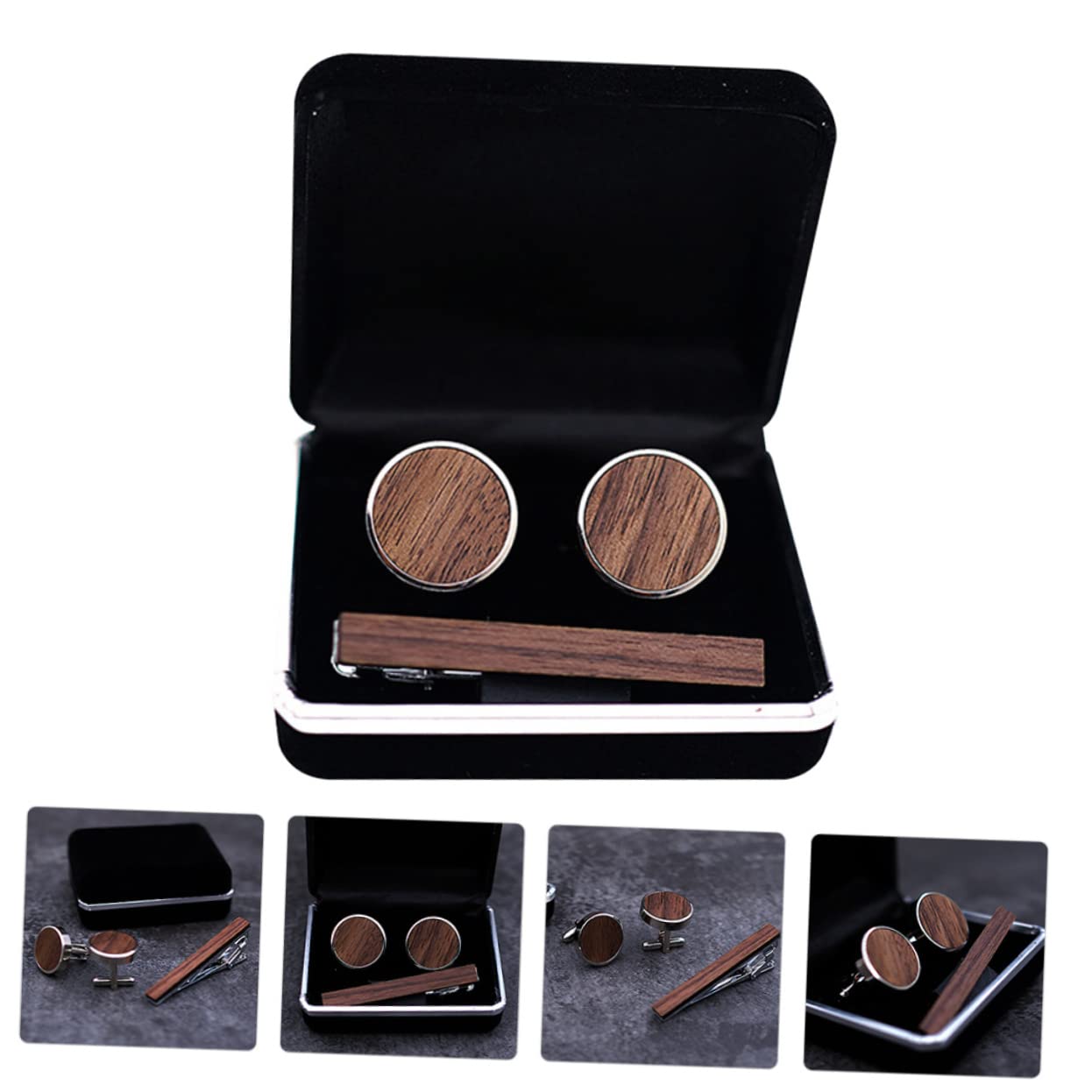COLLBATH 2 Sets Elegante Männer Krawatte Clip Links Set Geburtstag Und Starke