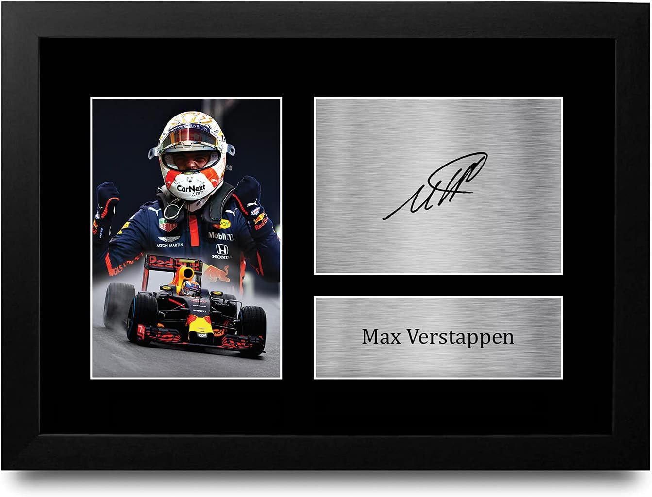 HWC Trading FR A4 Max Verstappen Formula 1 Gift Printed, Signed Autograph F1 for Formula 1 Racing Fans - A4 Framed