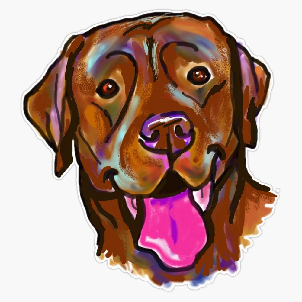 The Happy Chocolate Lab Love Of My Life Sticker Vinyl Waterproof Sticker Decal Car Laptop Wall Window Bumper Sticker 5"
