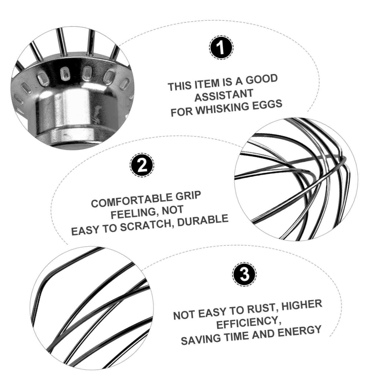 TEHAUX 3pezzi Frusta Elettrica Inossidabile Per Mixer Accessorio Per Salse e Bevande Strumento Resistente e Facile Usare