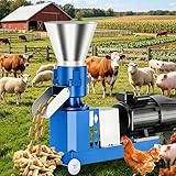 Granulatore Per Mangimi Animali, Pellettatrice Con 2 Rulli Pressione E 5 Dischi Di Macinazione, Lunghezza Delle Particelle Regolabile, Produzione 1000-1500kg/ora, Riduzione Dei Costi Allevamento
