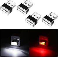 Vista 10 de Ziciner 4 PCS Lámpara de Atmósfera Interior de Coche LED USB, Mini Luz Nocturna LED Portátil, Kit de Iluminación Ambiental de Maletero con Interfaz