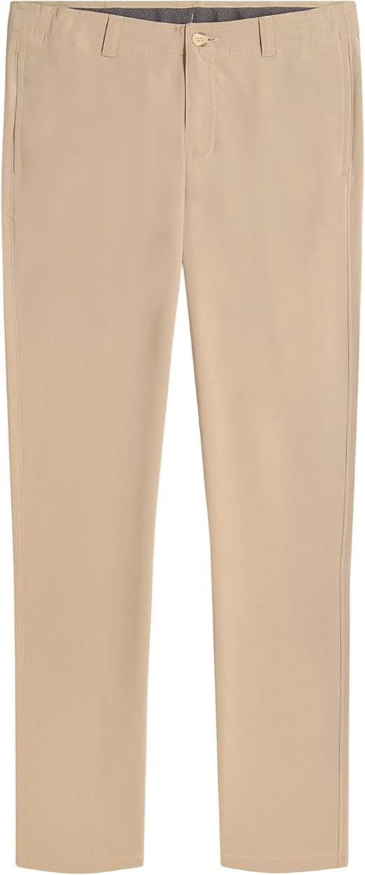 IZOD Boys' School Uniform Performance Khaki Pant, Flat Front & Comfortable Waistband