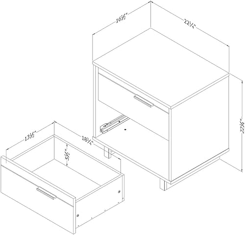 Miniatura 3 de South Shore Fynn - Mesita de noche con 2 cajones, 0, roble gris Fall Oak,Roble gris,Roble rústico,Roble de invierno.