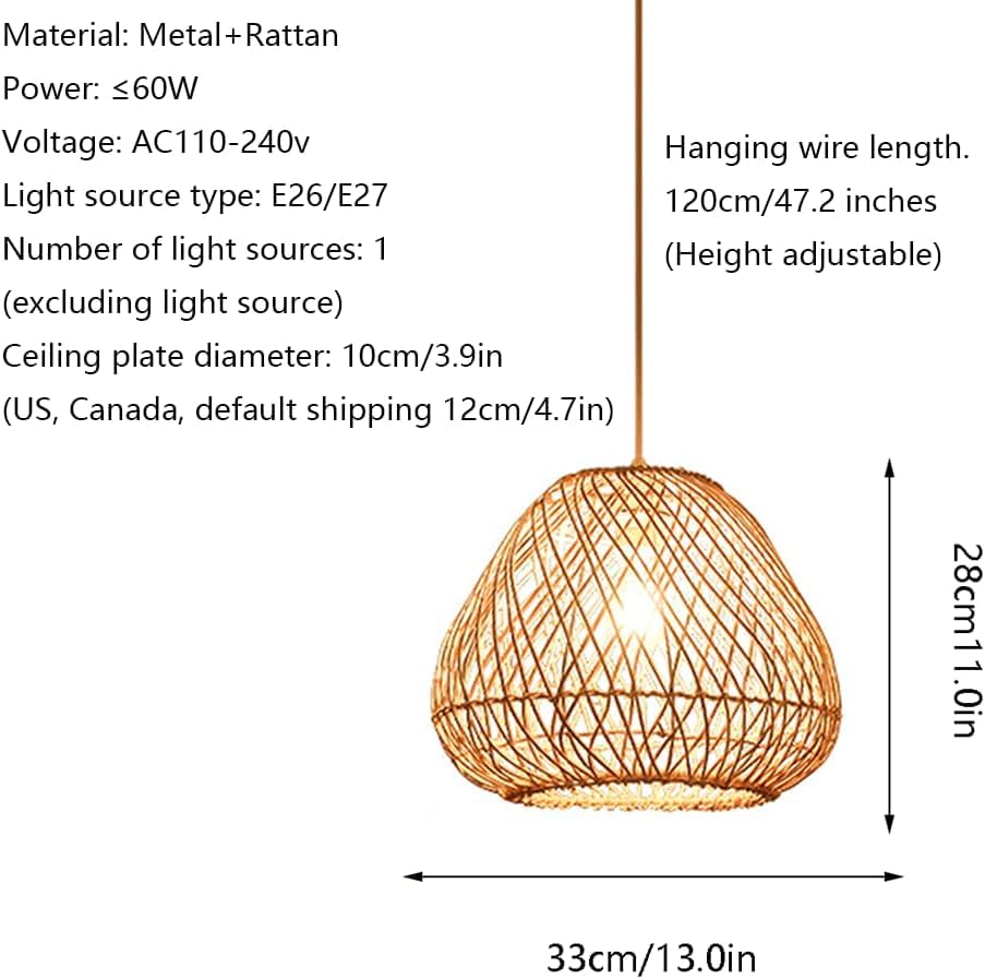 Lámparas de techo colgantes de mimbre boho para iluminación de restaurantes 4
