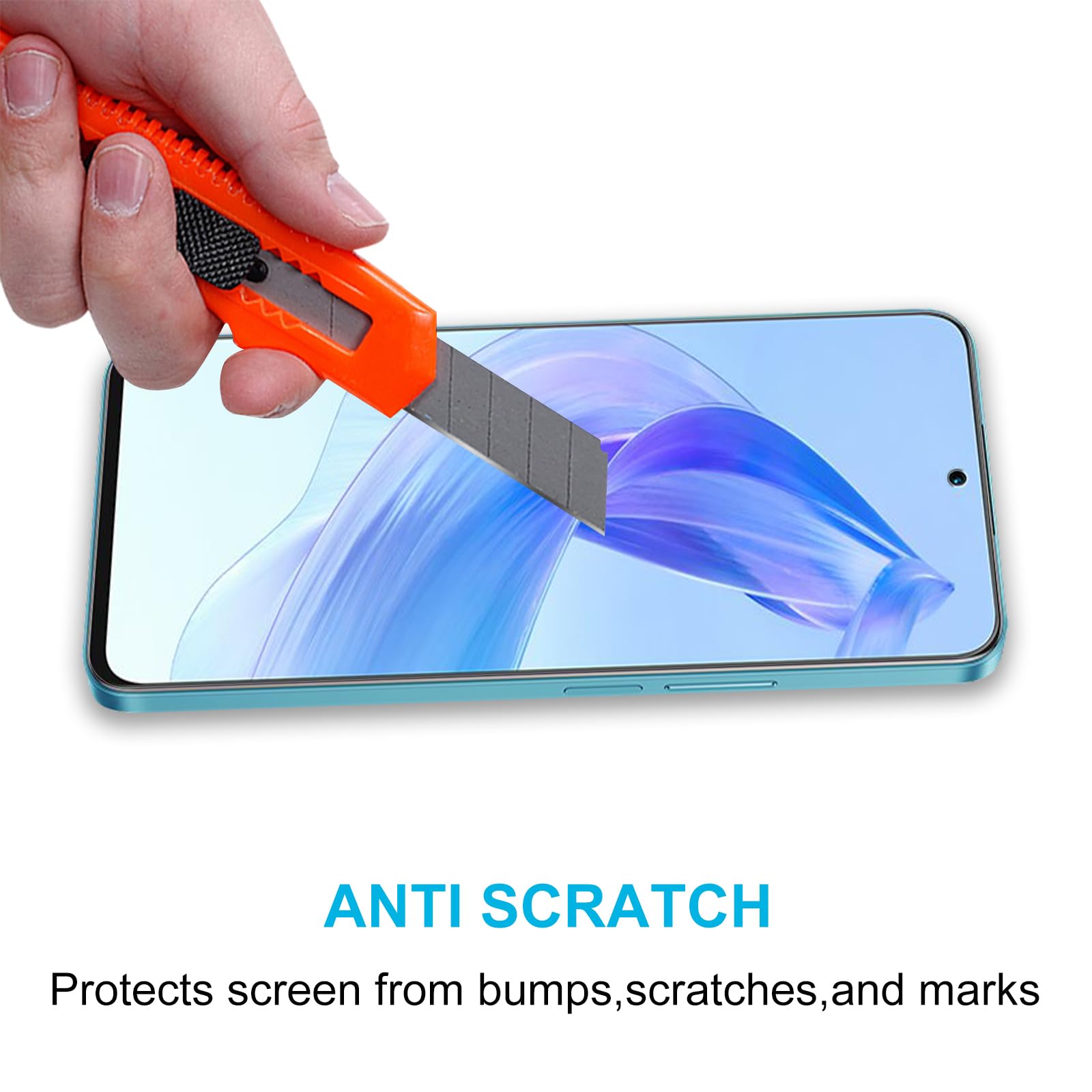 Didisky 3 Pack Tempered Glass Screen Protector for Honor 90 Lite, Scratch-Resistant, 9H Hardness, No Bubbles - Image 4
