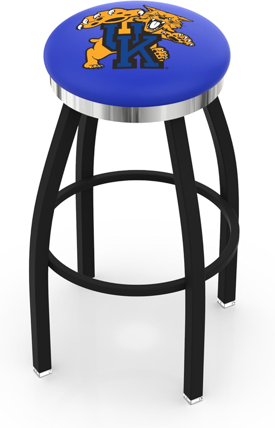 L8B2C Kentucky Wildcat 30" Swivel Bar Stool with a Black Wrinkle and Chrome Finish