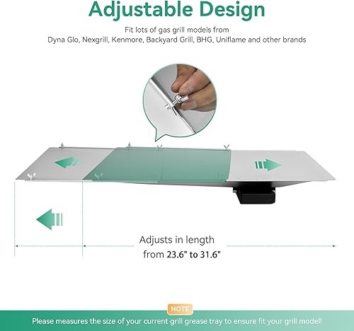 Miniatura 2 de Bandeja de grasa universal con bandeja de captura para Nexgrill 720-0888s 720-0888, Charbroil, Dynaglo, Kenmore, BHG, Grill Master, patio trasero,