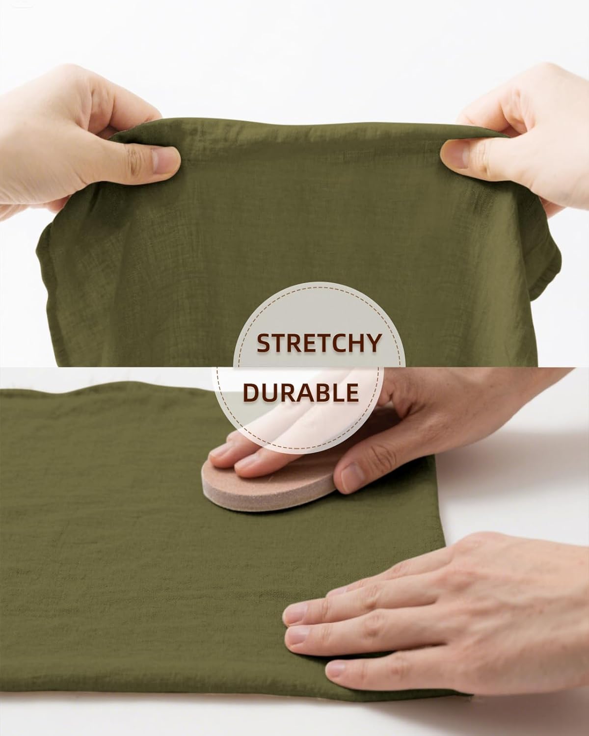 BUXKR Men's Linen Pants Beach Casual Cotton Summer Lightweight Elastic Waist Drawstring with Deep Pockets - Image 6