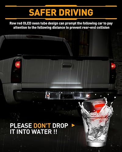 Miniatura 6 de LESAUCE Tubo de neón OLED rojo para matrícula, luces LED de repuesto para Chevy Silverado GMC Sierra 1500 2500 3500 Tahoe Suburban Escalade Yukon