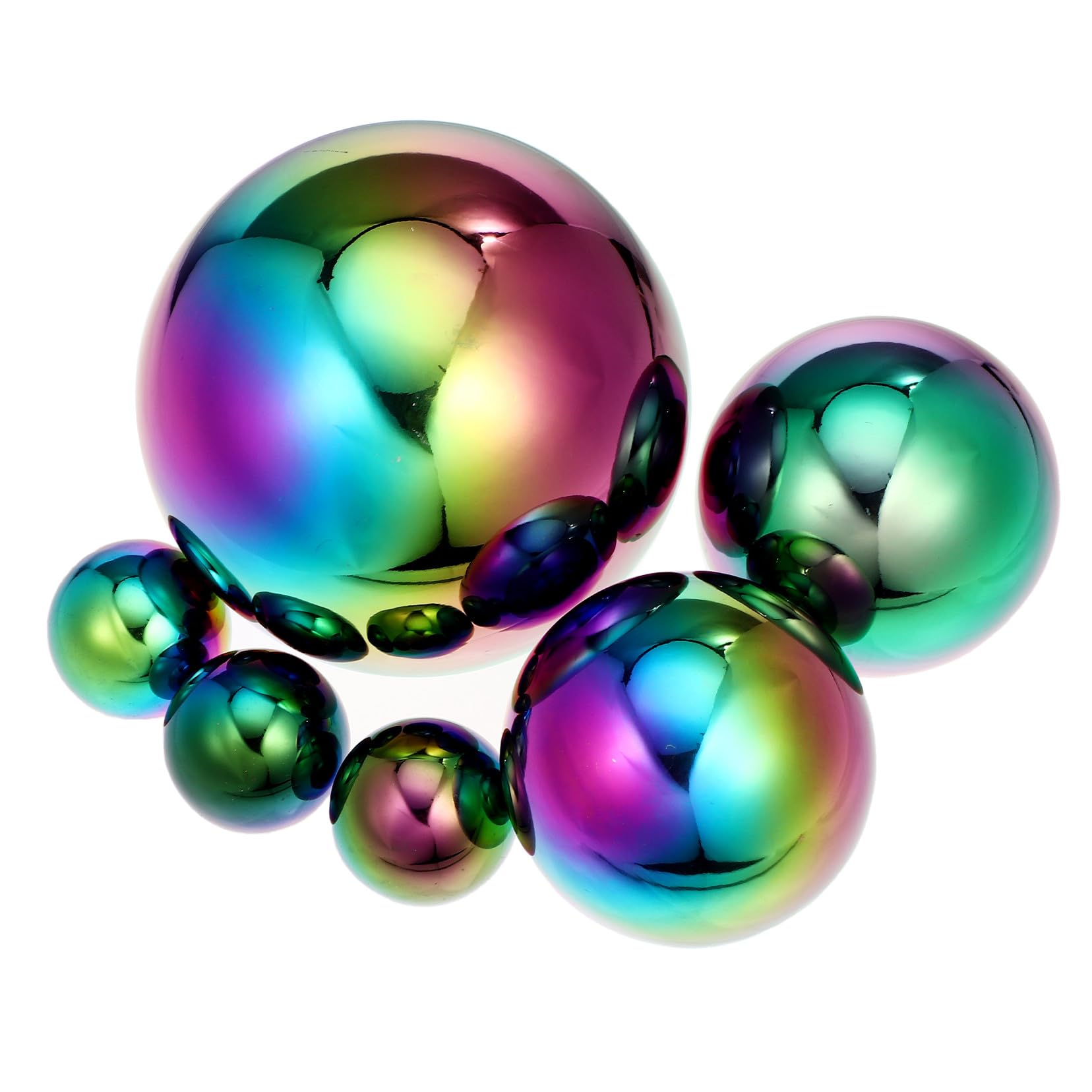 BESPORTBLE Mirror Ball Decorations 6Pcs Polished Reflective Outdoor Gazing Spheres Garden Silver Sphere Balls Patio Ornaments for Garden Decor