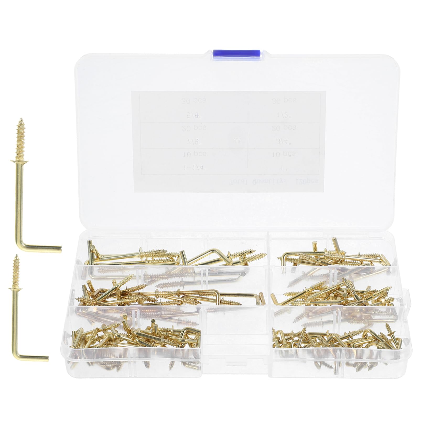 Didiseaon 5 Set Viti Autofilettanti S Ganci Serratura Inossidabile Piccoli Ganci Per Appendere Ganci Per Muro Ganci Da Soffitto Per Appendere Acciaio Al Carbonio Golden 120 Pezzi*5