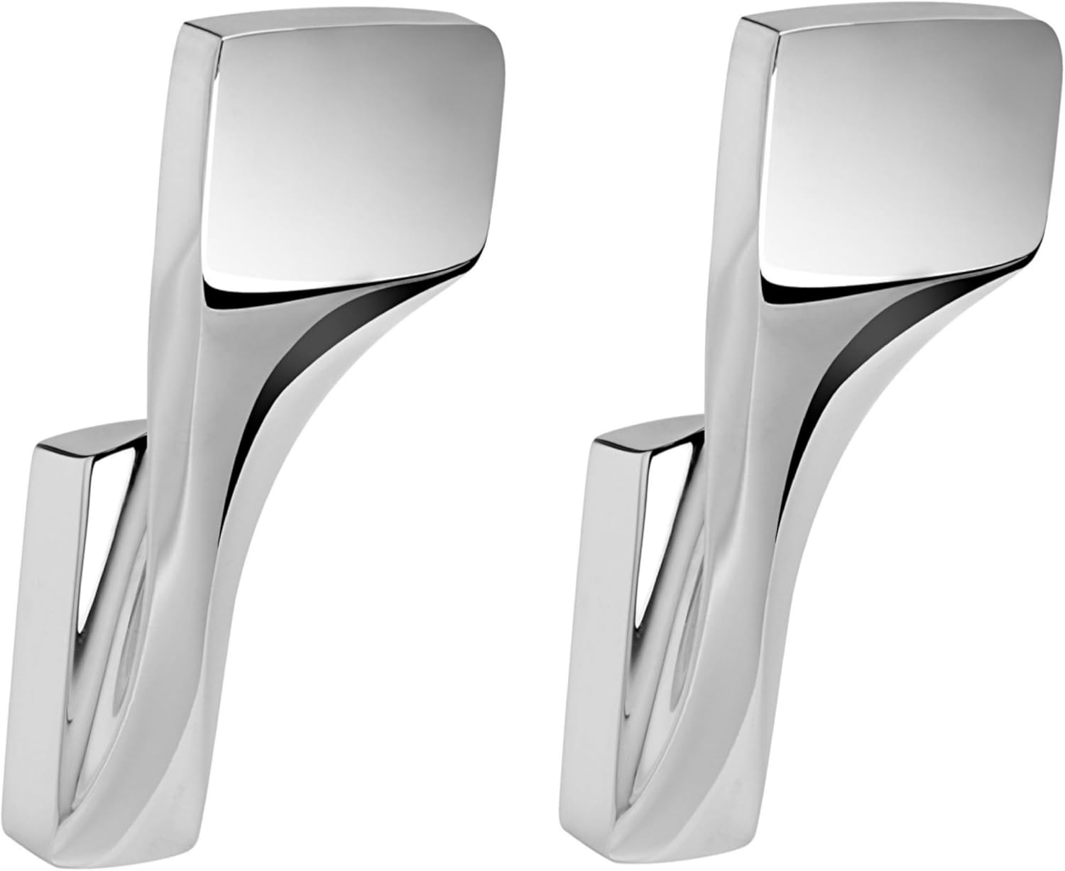 2PCS Robe Hooks for Bathrooms-Artistic Curved Line for Solid Brass Towel Hooks-7.93oz/225g Weight for Chrome Towel Hook Ensure Quality (Chrome)