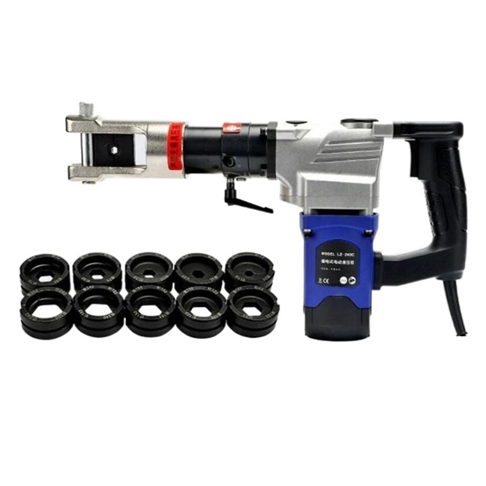 Smtyxs One Color Plug-In Electric Hydraulic Crimping Pliers Lz-240/300/400 Portable Copper Aluminum Terminal Tool Cable Machine Secure Crimping(Lz-240C)