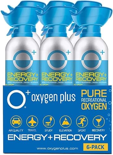 Oxygen Plus 11 Liter Canister - O+ Biggi 6 Pack | Portable Oxygen Can | 99.5% Pure O2 | Natural Wellness Supplement to Boost Energy & Recovery | 50+ User Per Canister