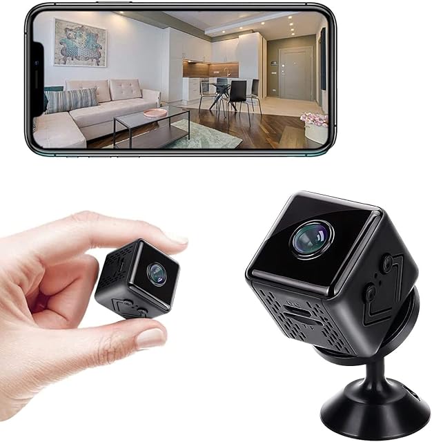 WONSUN Mini Spy Cameras Hidden 1080P HD Wireless Portable Small Video Camera with Night Vision Motion Detection, Home Security Nanny Surveillance Cam Perfect Bady for Indoor and Outdoor, Black-x7