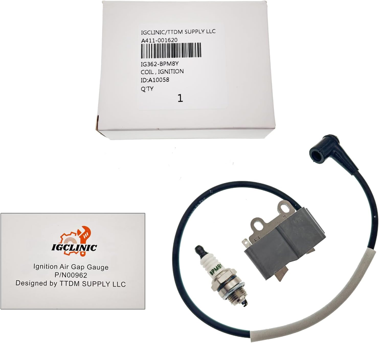 A411001620 Ignition Coil and Spark Plug for Echo Backpack Blower EB600RT,PB-580H,PB-580T Engine Module,Replaces OPPAMA Coil,A10058