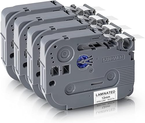 SUPVAN LP5120M - Papel de impresión de etiquetas continuas adaptado, 4 paquetes de 0.47 pulgadas x 13.12 pies, laminado térmico, impermeable,