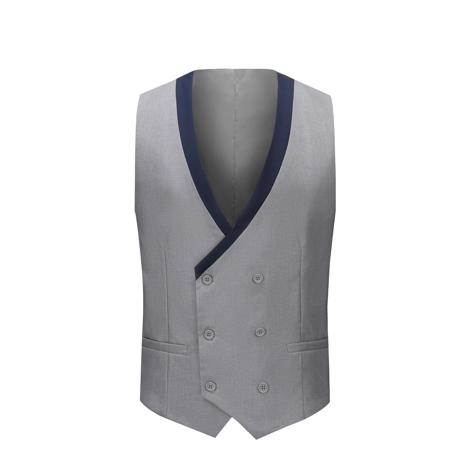 Allthemen Gilet da Uomo Gilet da Abito Doppiopetto Gilet da Uomo Western con Scollo Rotondo per Affari