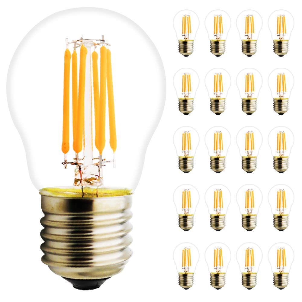 G45 E27 LED Vintage Lampe, LED 6W (50W Equivalent), 450LM, Nicht Dimmbar 2700K Warmweiß, 360° Abstrahlwinkel, AC 220V, 20 Stück