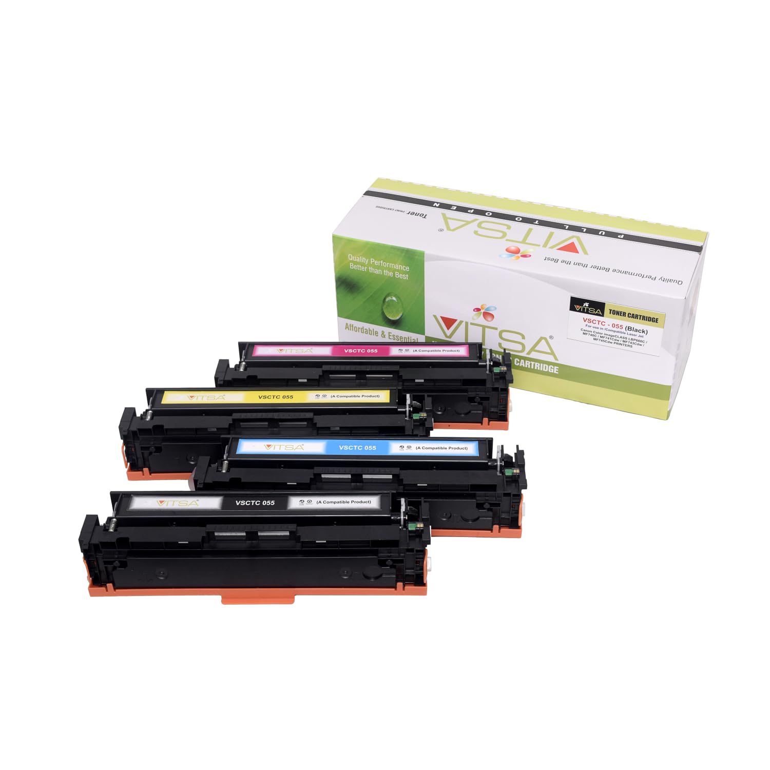 VITSA 055 Toner Cartridge Compatible for Canon Image Class MF741CDW, MF743CDW, MF745CDW, MF746CDW,LBP664CDW Laser Printer (Set of 4) (with CHIP) VITSA 055 Toner Cartridge Compatible for Canon Image Class MF741CDW, MF743CDW, MF745CDW, MF746CDW,LBP664CDW Laser Printer (Set of 4) (with CHIP)