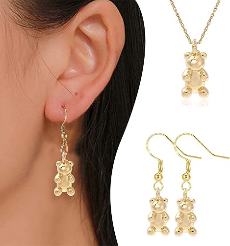 Miniatura 6 de KitBeads 10 dijes de oso chapados en oro real de 18 quilates, de latón, gomosas, osos kawaii, para hacer joyas, pulseras, collares a granel Dados de