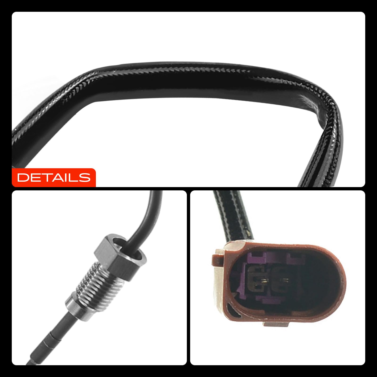 Frankberg Sensor de temperatura de gases de escape 2 Polos Compatible con Polo 6C1 6R1 Ibiza IV 6J5 6P1 A1 8X1 8XK Fabia II Combi 545 R.o.o.m.s.t.e.r 5J7 Replace# 7451918
