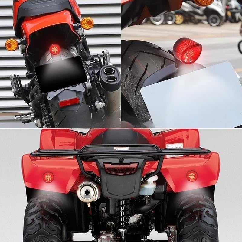 Feu arrière LED 12V moto feu de freinage rouge plaque Bobber ATV