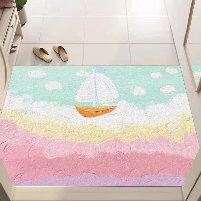 Tapis de sol résistant entrée maison et tapis de chevet chambre 70x100