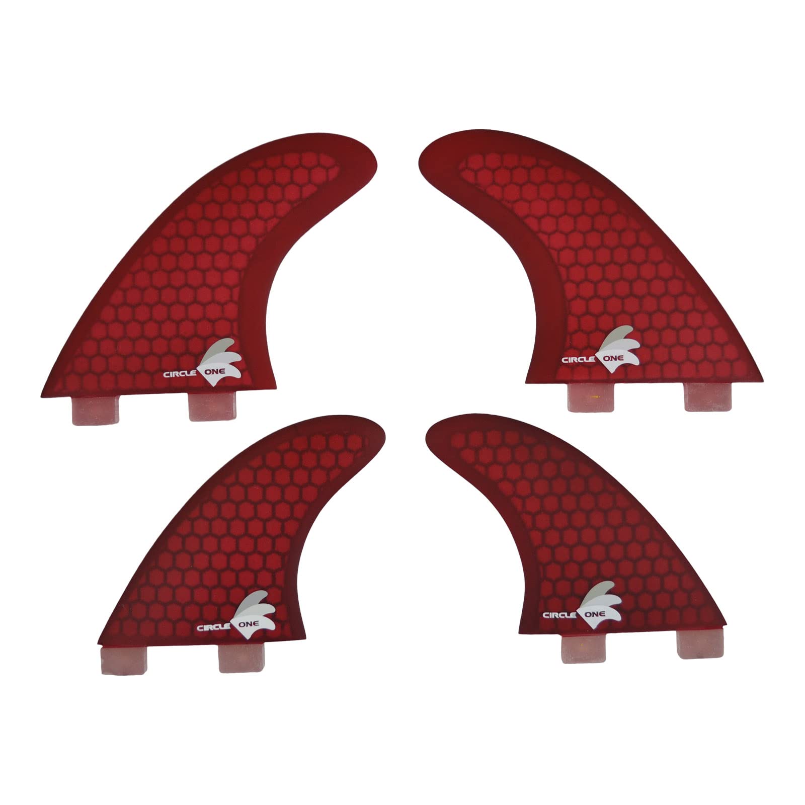 Honeycomb Quad 4 fin set (FCS compatible M5+G-X), Red