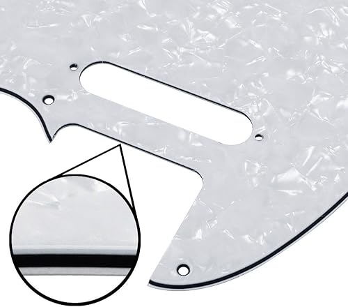 Miniatura 42 de FLEOR Juego de 8 agujeros TL para rascar con tornillos de golpeador, repuesto estándar USA/MX estilo TL, 4 capas, perla negra