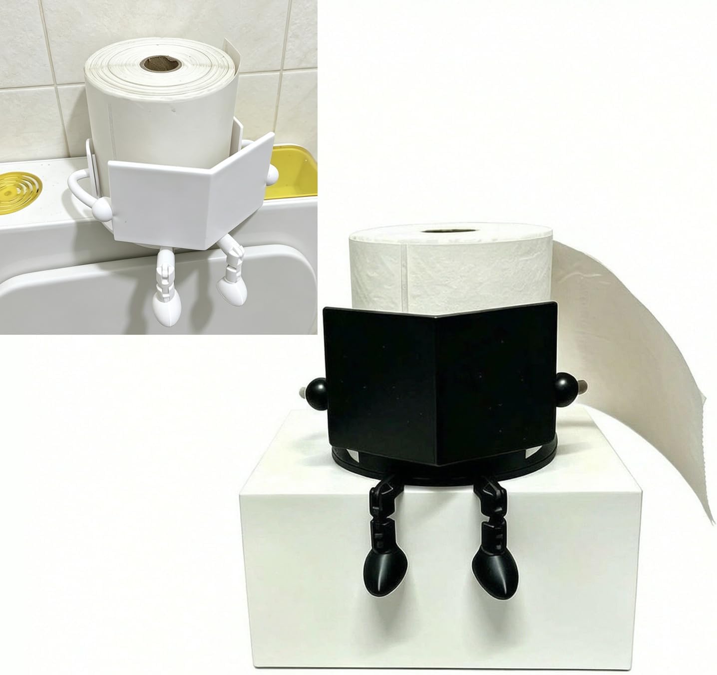2PCS Funny Reading Toilet Paper Holder,Unique Toilet Paper Storage