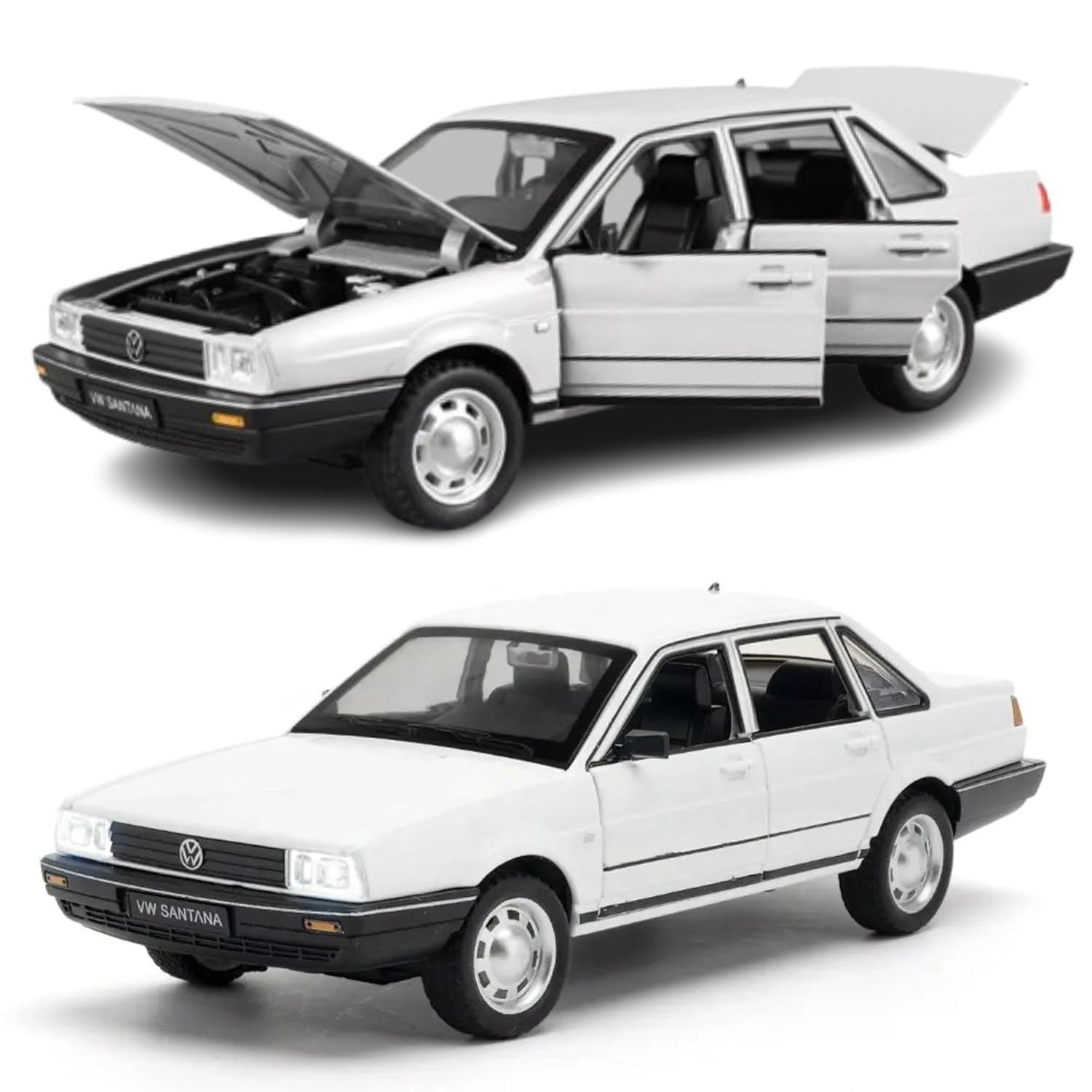 Invite Enterprise Compatible for 1:24 Volkswagon Santana Toy Car Model, Diecast Collectible Pull Back Model Car with Sound and Light, Toy Gift Vehicles for Adults Kids Boys Girls【Multicolor】