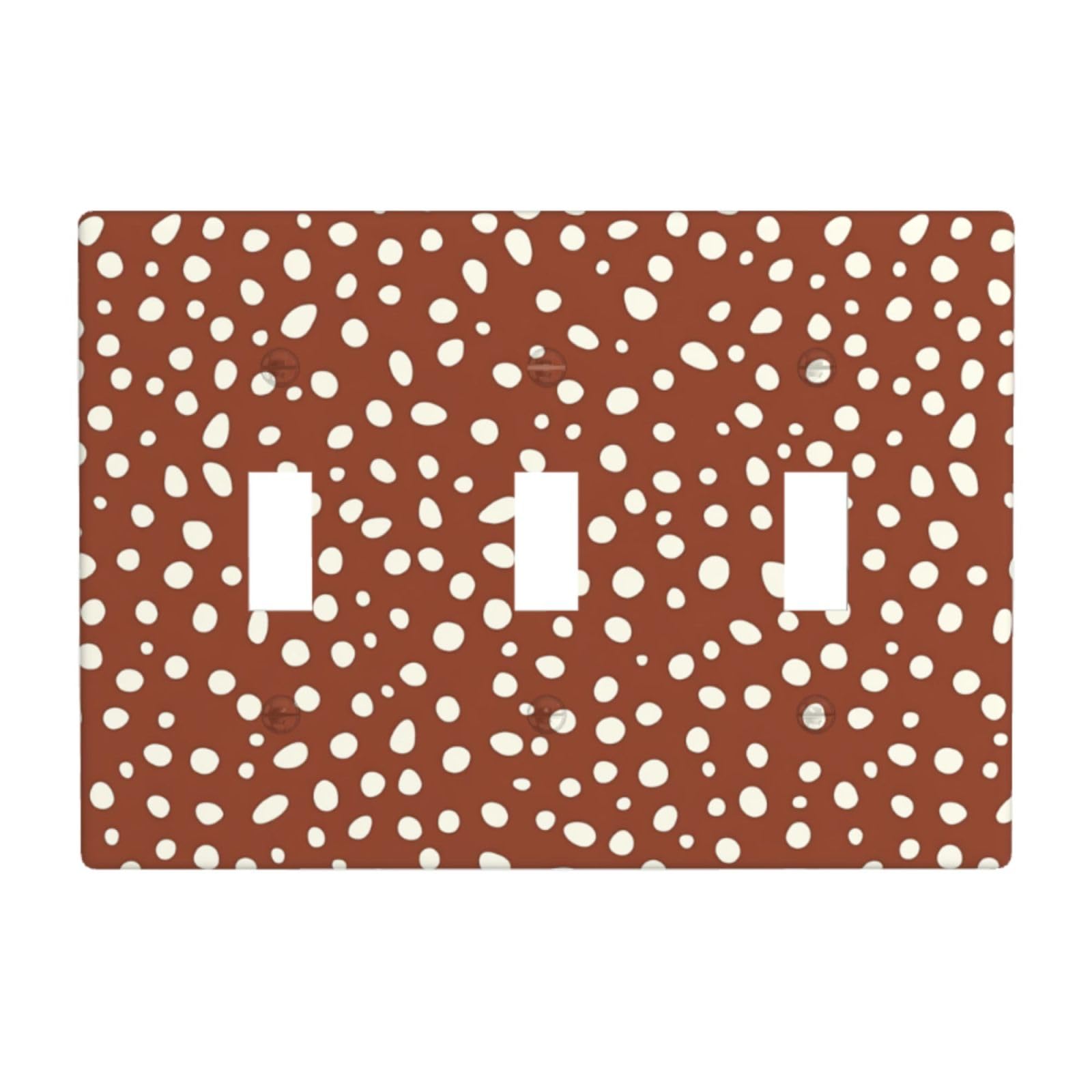 Dotted Seed Pattern Creamy Dots Light Switch Covers 3 Gang Triple Toggle Wall Plate Switchplate Electrical Faceplate for Bathroom Kitchen Bedroom Decor