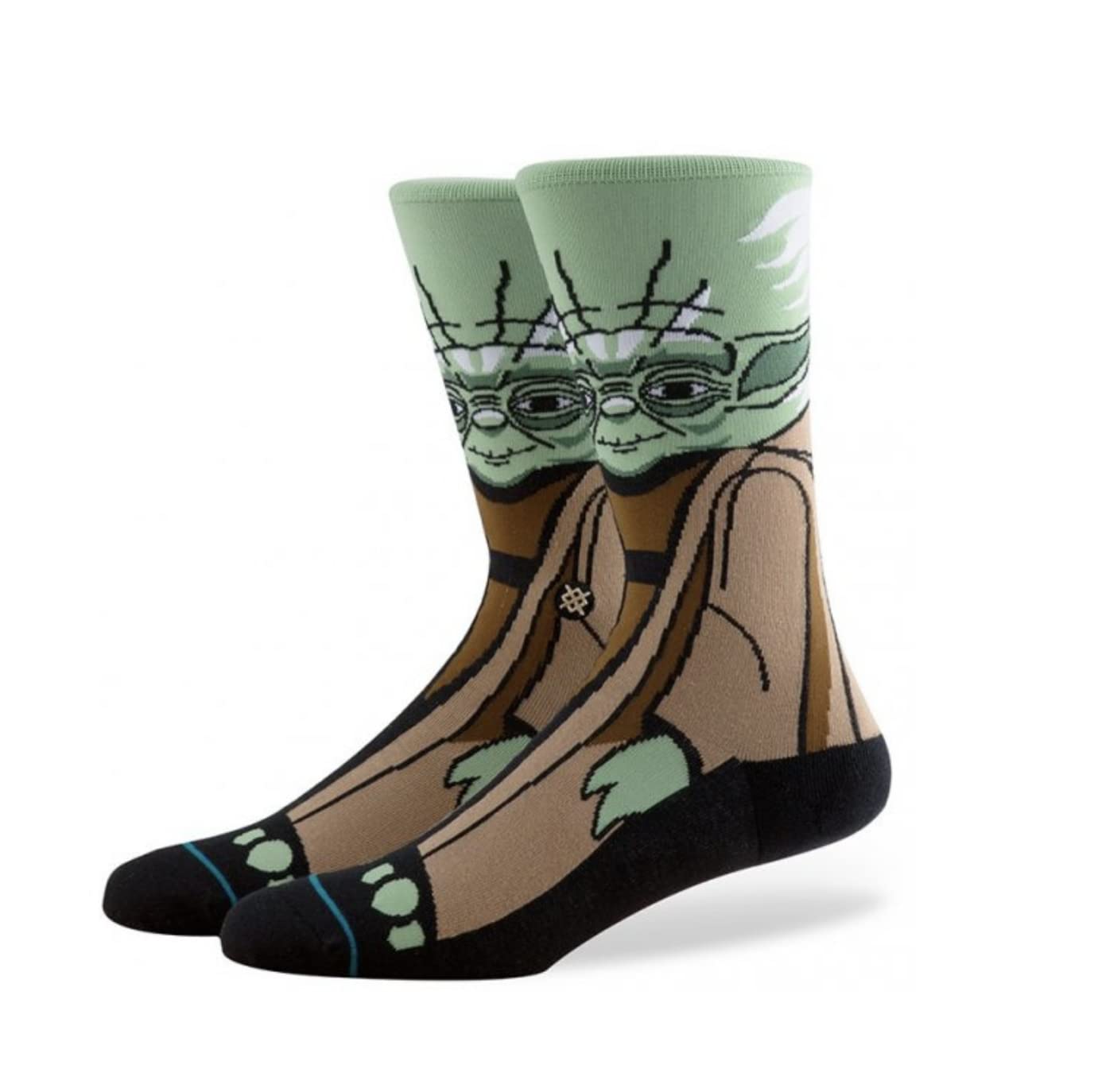 Ezb Men's Green Yoda Character Crew Socks | Quirky Gift Idea | Jedi Master Film Movie Design | Size 5-10 | Yoda