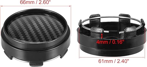 Miniatura 5 de X AUTOHAUX Tapacubos centrales de rueda de 2.480 in y 2.598 in, cubre llantas universales, piezas de tapa de cubo para coche, color negro